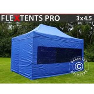 Foldetelt FleXtents Easy up pavillon PRO 3x4,5m Blå, inkl. 4 sider