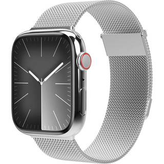 Vonmählen Apple Watch (42/44/SE/45/46/49mm) Milanese Loop 2 Rustfrit Stål Rem - Sølv