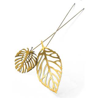 KLONG Brass leaves dekoration 2-pak Wood