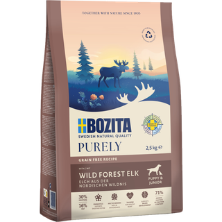 Bozita - Purely - Hvalp & Junior m. Elg - 2,5kg