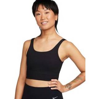 Nike Zenvy Rib Longline-sports-bh uden indlæg og med let støtte til kvinder - sort - XS