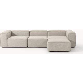 Modulær sofa Lennon (4-personers) i linnedblanding med puf (venstre/højre)