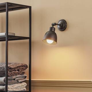 Væglampe Emoti Euluna, dæmpbar, Sort, Stue/spisestue, Metal, Industrielt design