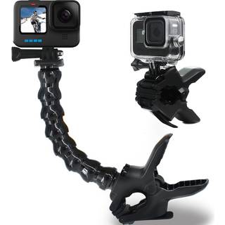 FitStill Jaws Flex Clamp Mount med justerbar svanehals 8-sektion kompatibel med Go Pro Hero 12 11 10 9 8 7 6 5 4 Session 3 3 2 1 Max Fusion DJi O