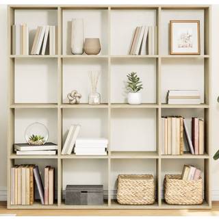 bogskab 137,5x29x137,5 cm konstrueret træ sonoma-eg