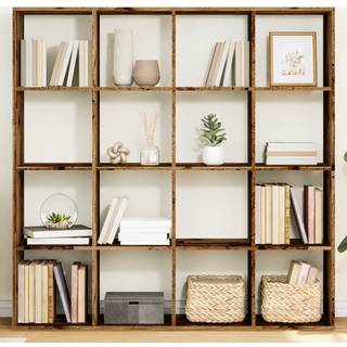 bogskab 137,5x29x137,5 cm konstrueret træ gammelt trælook