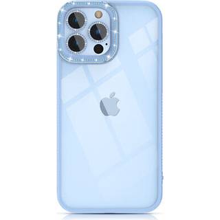 Kingxbar Sparkle Series cover iPhone 13 Pro med krystal bagside blå