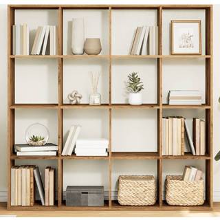 bogskab 102x29x143 cm konstrueret træ egetræslook