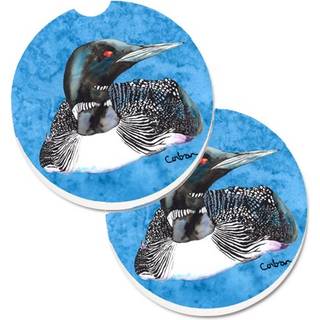 """" Caroline's Treasures Loon -sæt med 2 Cup Holder Car Coasters 8717Carc 2.56 Multicolor """"