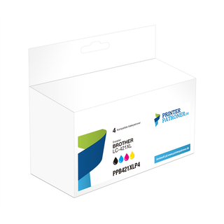 4-Pak B/C/M/Y blækpatron - Brother LC421XL - 4x500 sider