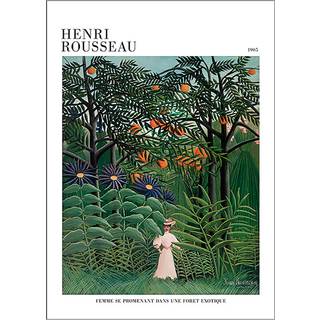 Plakat Femme Se Promenant Dans Une Foret Exotique
