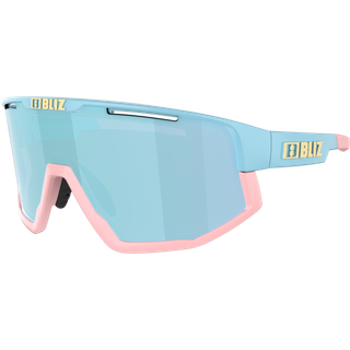 Bliz Fusion Cykelbriller Pastelblå/Lyserød med Blå Linse