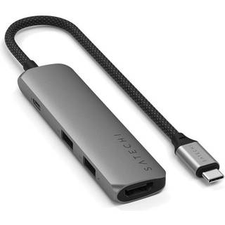 Satechi 4-in-1 USB-C Slim Multiport Adapter 4K HDMI - Rumgrå