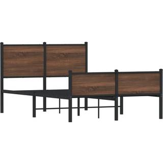 Sengeramme Uden Madras Metal Sonoma-Eg - med sengegavl og højt fodgærde / 120 x 190 cm
