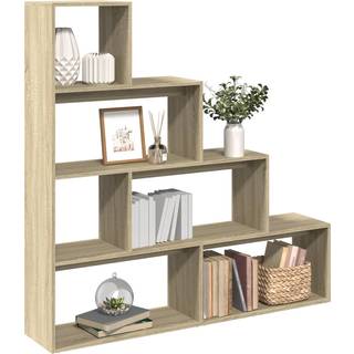 bogreol/rumdeler 143,5x29x143,5 cm konstrueret træ sonoma-eg