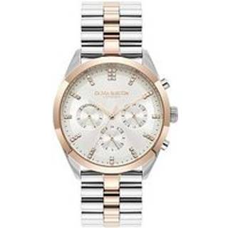 Olivia Burton Classic Multifunction Crystal Marker Rose-Gold Watch - Silver