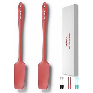 2-pakke Vovoly Silicone Jar Spatel Long Handle Jar Spatulas H?j varmebestandig lille gummi Spatel Seamless Design Rustfrit st?l kerne BPA Gratis
