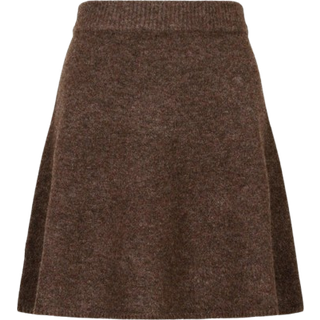 Gisa Striknederdel, Brown Melange, 34