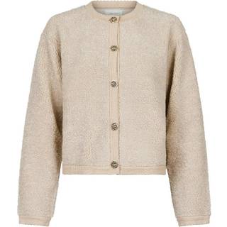 Limo Fluffy Knit Cardigan, Sand, 34