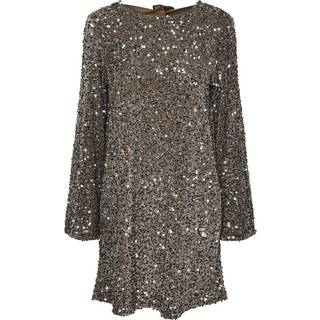 PIECES dame kjole PCKAM - Morel Silver sequins - XS