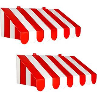 Beistle 2 stykker 3-D markise v?gdekorationer 24,75 """" x 8,75 """" (r?d/hvid)
