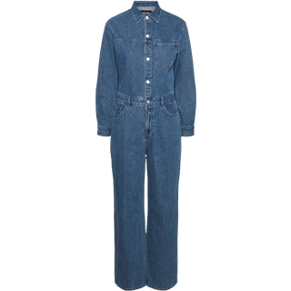 PIECES dame jumpsuit PCADINA - Medium blue denim - XS