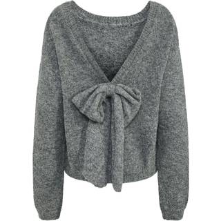 PIECES dame strik PCALLISON - Medium Grey Melange Bow - XS