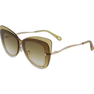 Chloé Kvinde CE175S 799 Solbriller Plast Gul Gul Cat Eye Normal Skygge