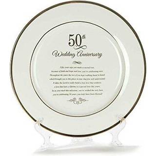 Dicksons Gold Tone 50th Wedding Anniversary 12,5 x 12,5 Porslin Tabell toppplatta och skyltplatta