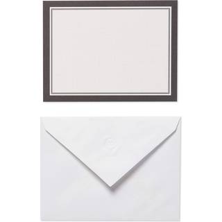 Amerikanske hilsener enkeltpanel tomme kort med konvolutter hvid med sort kant (40-t?lling)