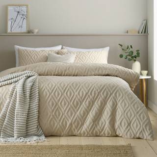Catherine Lansfield Catherine Lansfield Natural Soft Touch Jacob Geo Diamond Duvet Cover Set