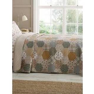 Catherine Lansfield Blomster Patchwork Quiltet sengetæppeEn