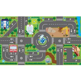 LED Trafik Legetæppe 120 x 72 cm Trafik Børnetæppe 570271