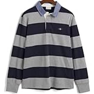 GANT Herre Stribet Heavy Rugger med krave i chambray (M)