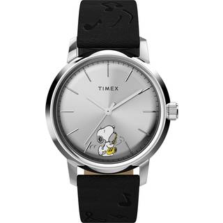TIMEX X Peanuts Marlin Automatic i stål med sort læderrem