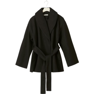 Gina Tricot-Shawl collar short coat-korte frakker-Sort-L-Dame