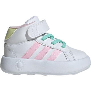 Grand Court Mid Kids sko - Cloud White / Clear Pink / Ice Yellow - 19