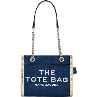 The Denim Chain Small Tote Bag, Dark Wash