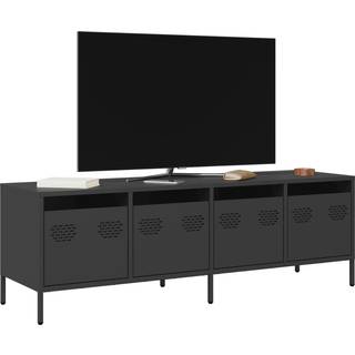 tv-bord 135x39x43,5 cm koldvalset stål sort
