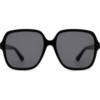 Gucci Kvinde GG1189SA 002 Solbriller Acetat Sort Grå Firkantet Normal