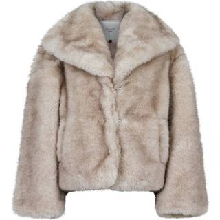 Stephanie Faux Fur Jakke, Beige, 42