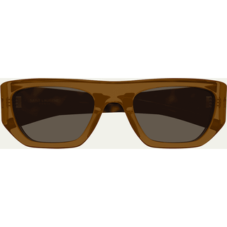 SAINT LAURENT Kvinde SL 740 002 Solbriller Acetat Brun Brun Firkantet