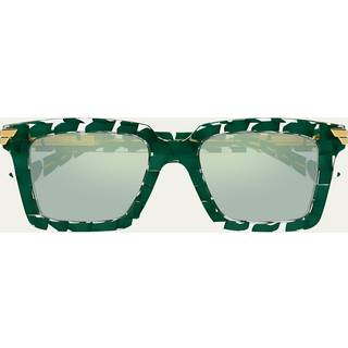 Bottega Veneta Kvinde BV1005S 010 Solbriller Acetat Grøn Grøn Firkantet
