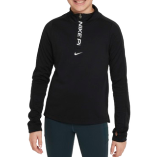 Nike Pro Dri-FIT Langærmet Half Zip Top Str. XL - Sort Junior Trøje til Løb