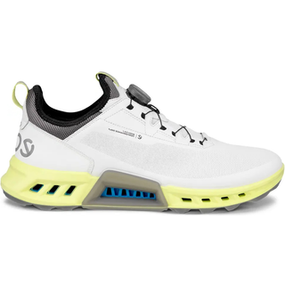 Ecco Biom C4 BOA Vandtætte Herre Golfsko Uden Spikes - White/Yellow - Str. 46 Normal