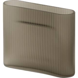 Muuto Ridge Vase H16,5 Taupe/Frostet Glas