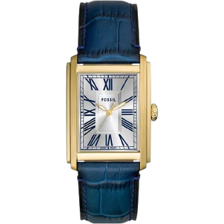 Fossil FS6076 Carraway Blue Leather Strap Watch - W10372
