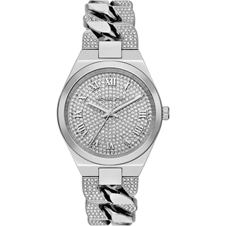 MK Lennox Pavé Silver-Tone Curb-Link Watch - Silver - Michael Kors - ONE SIZE