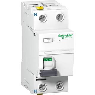 Schneider Acti9 HPFI-afbryder iID, 2P 25A 30mA, kl. A, med dobbelt terminal, 36 mm A9Z21225