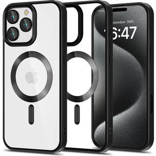 iPhone 16 Pro Tech-Protect Magflex Mobil Cover - MagSafe Kompatibel - Gennemsigtig / Satin Sort